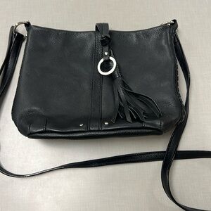 Sanctuary Black Leather Purse with Tassel